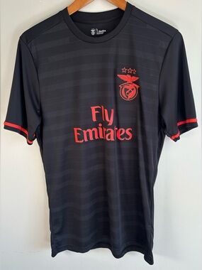 Official SL Benfica Soccer Football Jersey Sz L Fly Emirates Sagres Gray NWOT